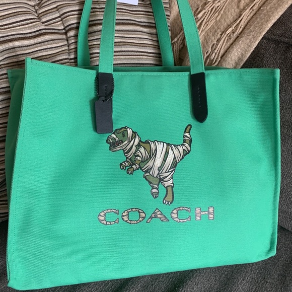 SOLD⛔️Authentic COACH 1941 Canvas/leather DINOSAUR L.Edition Michael Jordan tote - Picture 11 of 14